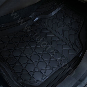 High Quality PVC Plastic Universal Waterproof Auto Foot Carpet Floor Mats For Cars 5pcs Sets - Black