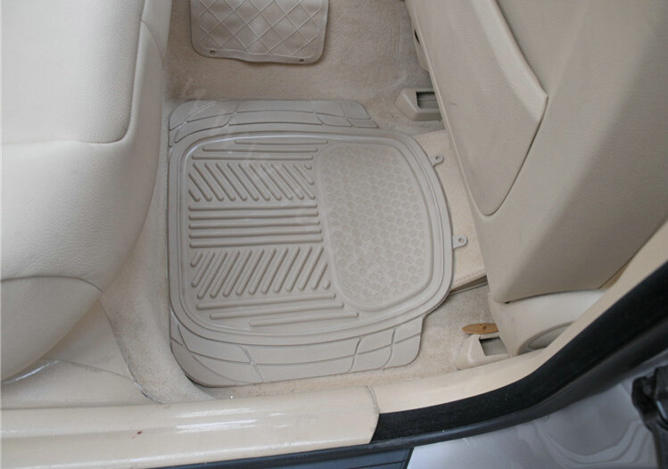 Male PVC Plastic Universal Waterproof Auto Foot Carpet Floor Mats For Cars 5pcs Sets - Beige
