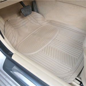 Male PVC Plastic Universal Waterproof Auto Foot Carpet Floor Mats For Cars 5pcs Sets - Beige