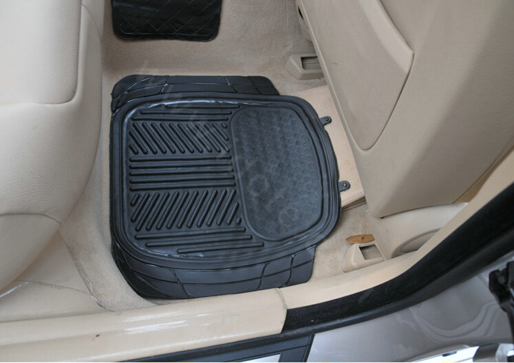 Male PVC Plastic Universal Waterproof Auto Foot Carpet Floor Mats For Cars 5pcs Sets - Black