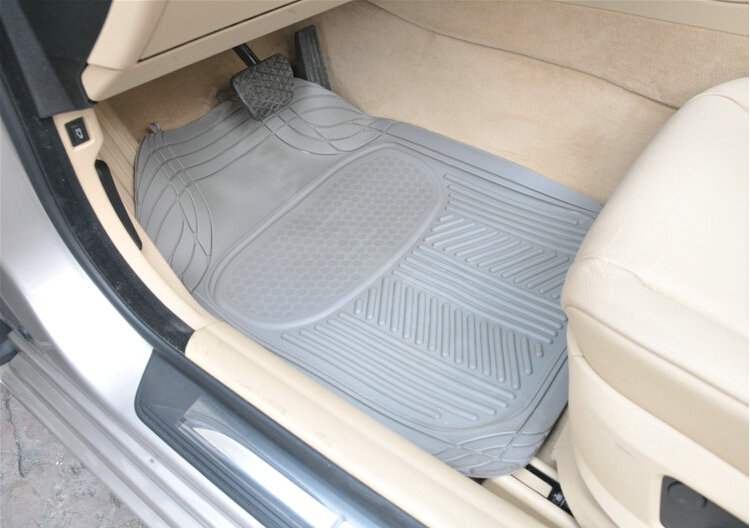 Male PVC Plastic Universal Waterproof Auto Foot Carpet Floor Mats For Cars 5pcs Sets - Gray