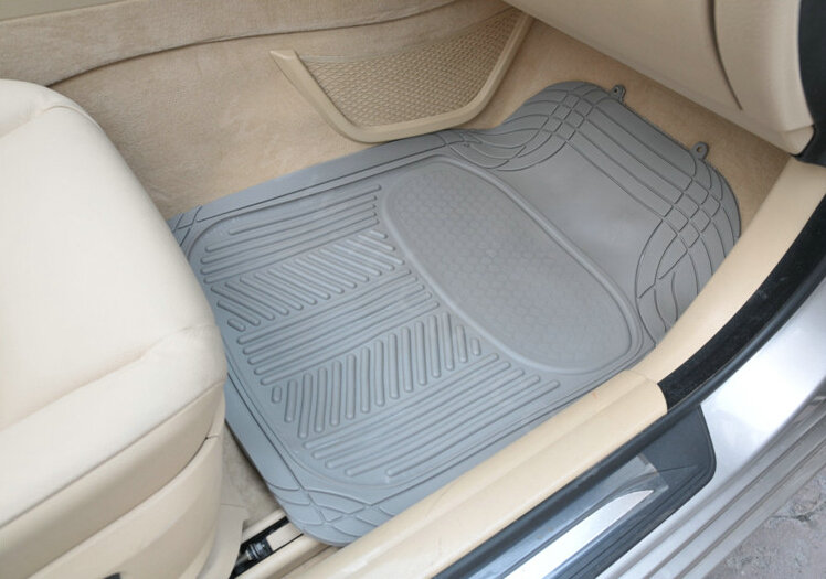 Male PVC Plastic Universal Waterproof Auto Foot Carpet Floor Mats For Cars 5pcs Sets - Gray