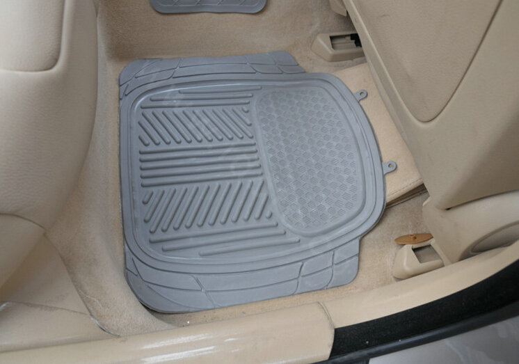 Male PVC Plastic Universal Waterproof Auto Foot Carpet Floor Mats For Cars 5pcs Sets - Gray