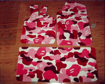 Camo Tailored Trunk Carpet Cars Floor Mats Velvet 3pcs Sets For Mercedes Benz Smart - Red