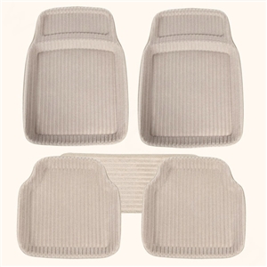 Classic Vehicle Universal Auto Carpet Waterproof Car Floor Mats PVC 5pcs Sets - Beige