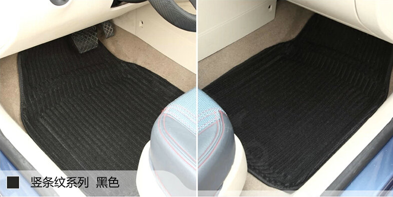 Classic Vehicle Universal Auto Carpet Waterproof Car Floor Mats PVC 5pcs Sets - Black
