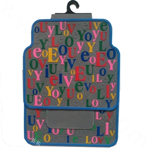 High Quality Monogrammed Universal Auto Carpet Waterproof Car Floor Mats Rubber 5pcs Sets - Gray