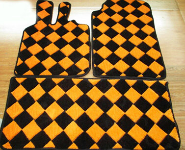 Lattice Tailored Trunk Carpet Automobile Floor Mats Velvet 3pcs Sets For Mercedes Benz Smart - Yellow