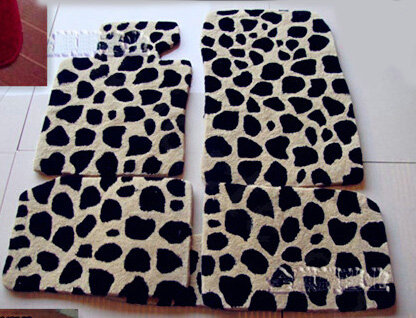Leopard Print Tailored Minivan Carpet Cars Floor Mats Velvet 3pcs Sets For Mercedes Benz Smart - Black