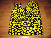 Leopard Print Tailored Trunk Carpet Cars Floor Mats Velvet 3pcs Sets For Mercedes Benz Smart - Yellow