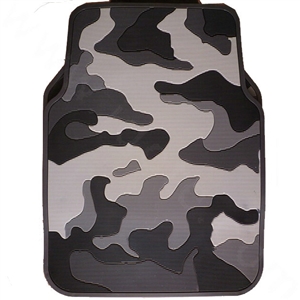 Personalised Camo Universal Auto Carpet Waterproof Car Floor Mats Rubber 5pcs Sets - Gray