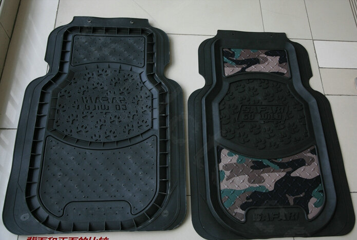 Personalised Camo Universal Large Carpet Waterproof Car Floor Mats Rubber 2pcs Sets - Green