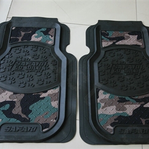 Personalised Camo Universal Large Carpet Waterproof Car Floor Mats Rubber 2pcs Sets - Green