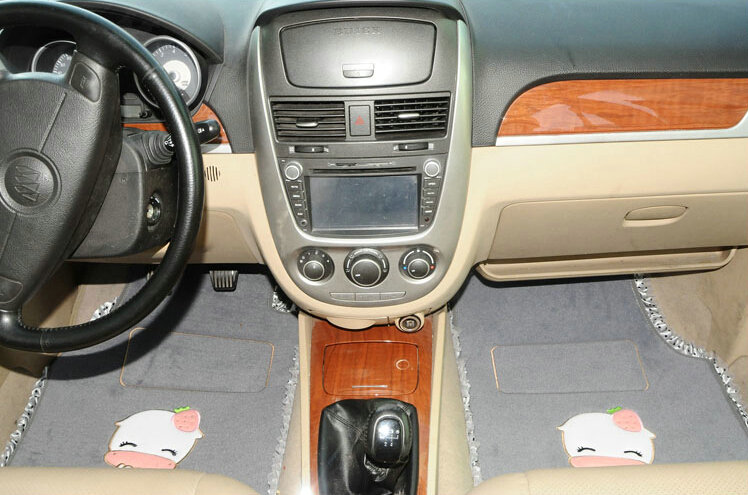 Sale Cute Cartoon Bud Silk Universal Carpet Decorative Car Floor Mats Velvet 5pcs Sets For Girls - Gray