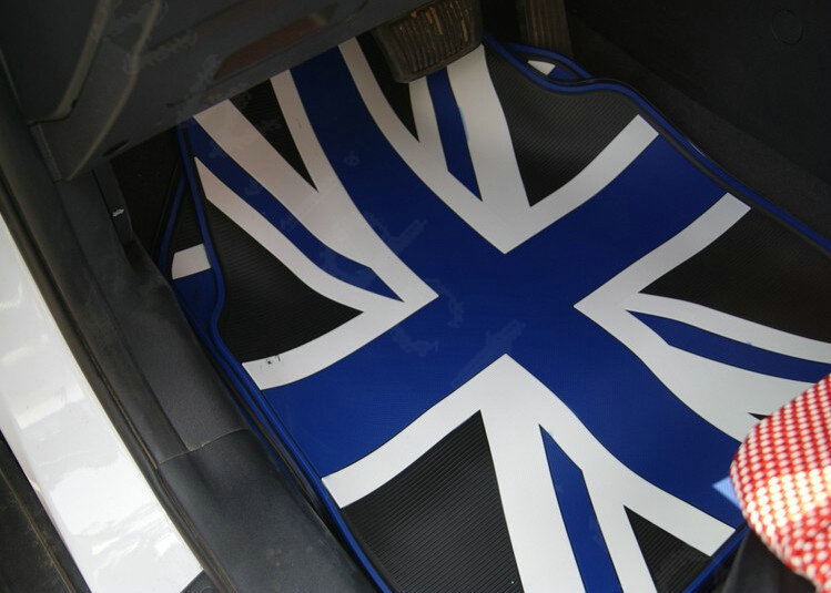 Sale Fashion British Flag Universal Mud Carpet Decorative Car Floor Mats Rubber 5pcs Sets - Blue