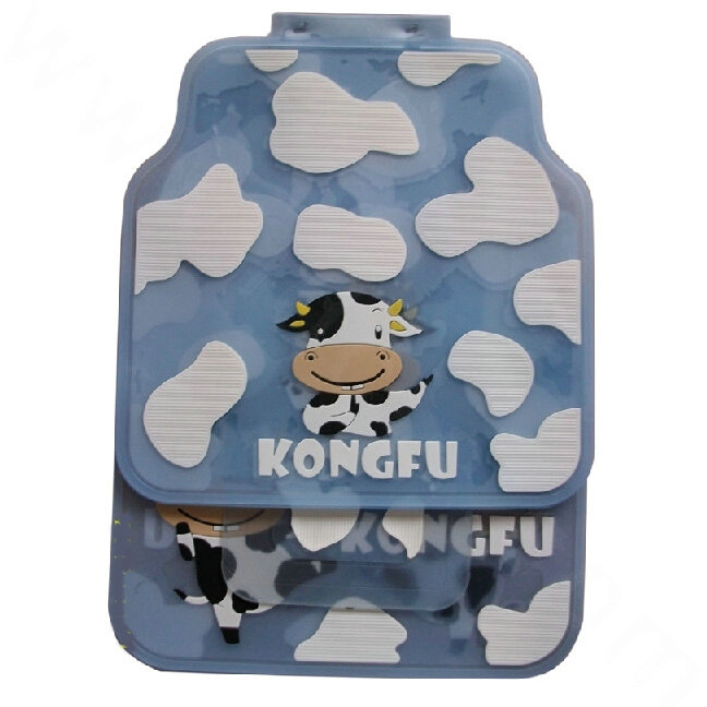 Sale Fashion Cow Print Universal Mud Carpet Clear Car Floor Mats Rubber 5pcs Sets - White