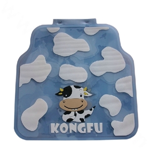 Sale Fashion Cow Print Universal Mud Carpet Clear Car Floor Mats Rubber 5pcs Sets - White