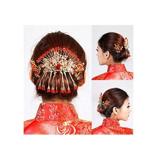 Retro Bride Rhinestone Butterfly Tassel Hair Comb Claw Cheongsam Wedding Bridal Hair Accessories