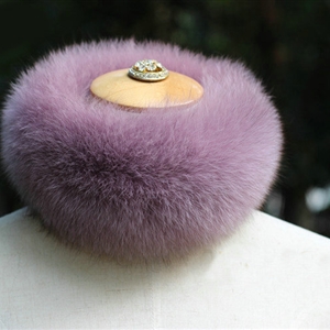 Fashion Short Fox Fur Scarf Women Winter Warm Neck Wrap Muffler Fox Fur Collar - Light Purple