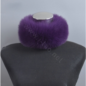 Fashion Short Fox Fur Scarf Women Winter Warm Neck Wrap Muffler Fox Fur Collar - Purple