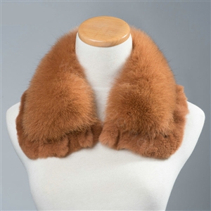 Luxury Short Fox Fur Scarf Women Winter Warm Neck Wrap Rex Rabbit Fur Collar - Brown