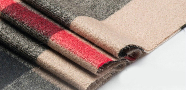 Top Grade Long Lattice Wool Scarf Women Winter Thicken Cashmere Tassels Shawls - Black+Camel