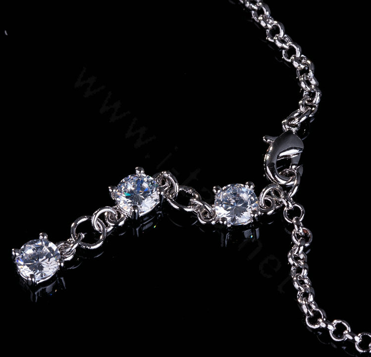 Classic Banquet Wedding Jewelry Sets Crown Diamond Earrings & Bridal Zircon Statement Necklace