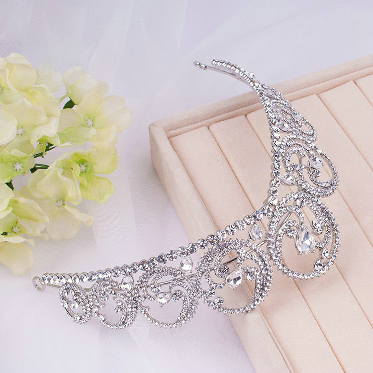 Classic European Wedding Jewelry Flower Crystal Tiaras Bridal Crown Rhinestone Hair Accessories