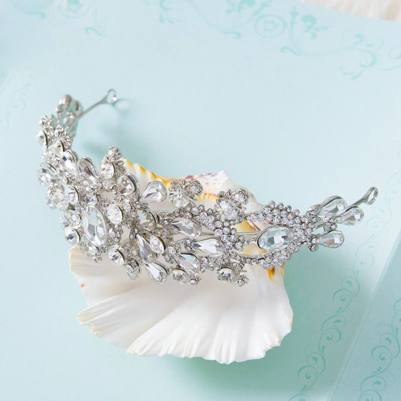 Classic Retro Wedding Jewelry Flower Crystal Tiaras Bridal Crown Rhinestone Hair Hoop Accessories