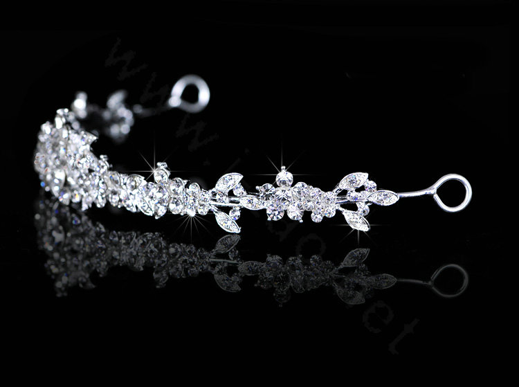 Classic Wedding Banquet Jewelry Sets for Bridal Crystal Flower Tiara & Earrings & Necklace