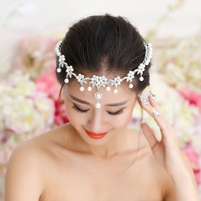 Classic Wedding Jewelry Flower Crystal Pearl Tiaras Bridal Rhinestone Crown Hair hoop Accessories