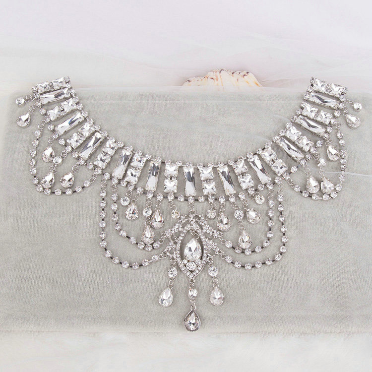 Classic Wedding Jewelry Flower Crystal Tassel Headband Tiaras Bridal Rhinestone Hair Accessories