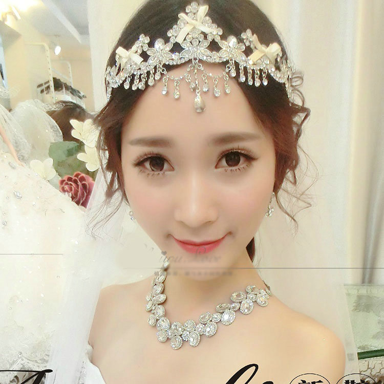 Classic Wedding Jewelry Flower Crystal Tassel Tiaras Bridal Rhinestone Crown Hair Accessories