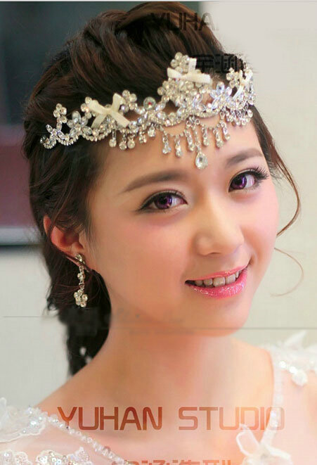 Classic Wedding Jewelry Flower Crystal Tassel Tiaras Bridal Rhinestone Crown Hair Accessories