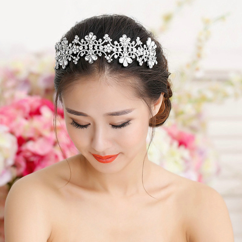 Classic Wedding Jewelry Flower Crystal Tiaras Bridal Princess Crown Rhinestone Hair Accessories