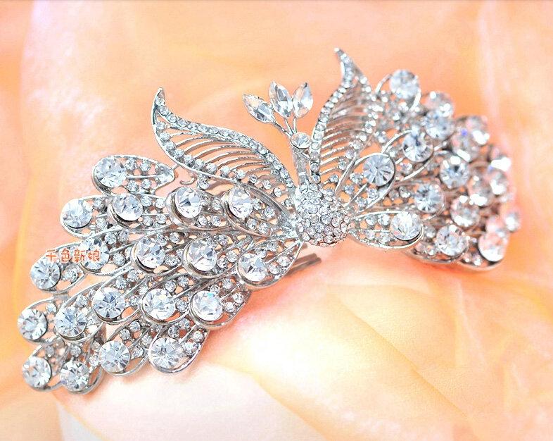 Classic Wedding Jewelry Set for Bridal Crystal Hollow Phoenix Tiara & Earrings & Necklace Sets