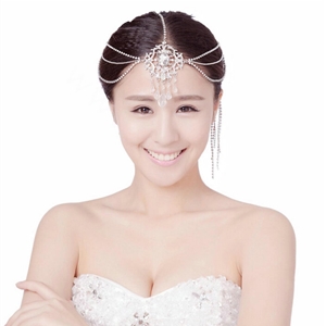 Elegant Wedding Bohemia Headdress Jewelry Crystal Beads Tassel Bridal Headband Hair Accessories
