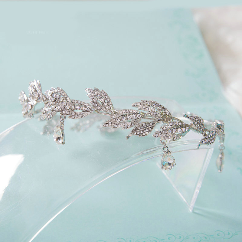 Elegant Wedding Jewelry Crystal Tassel Tiaras Bridal Rhinestone Crown Hair Hoop Accessories