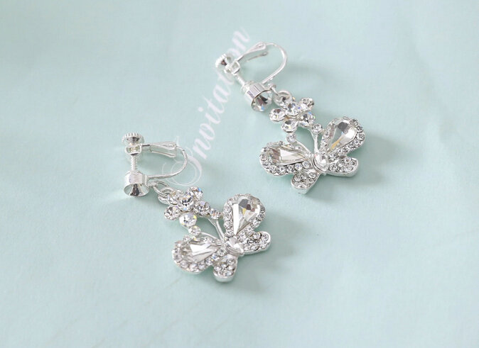 Fashion High Quality Wedding Jewelry Sets Butterfly Crystal Earrings & Bridal Pendant Necklace