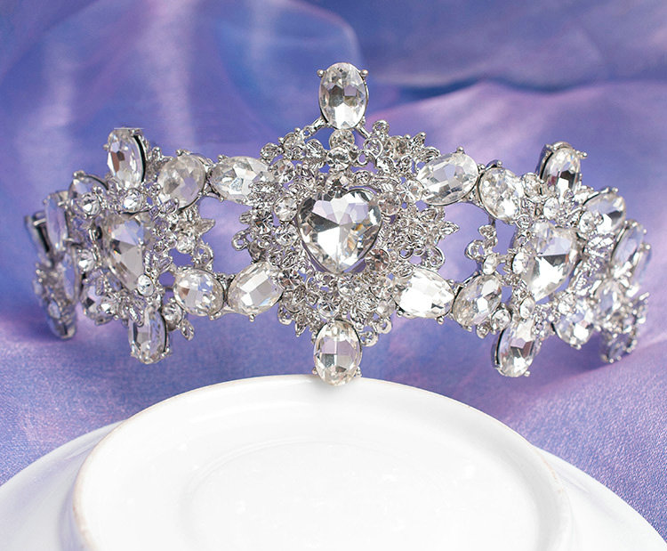 Fashion Unique Wedding Jewelry Sets Flower Crystal Tiara & Earrings & Bridal Tassel Necklace