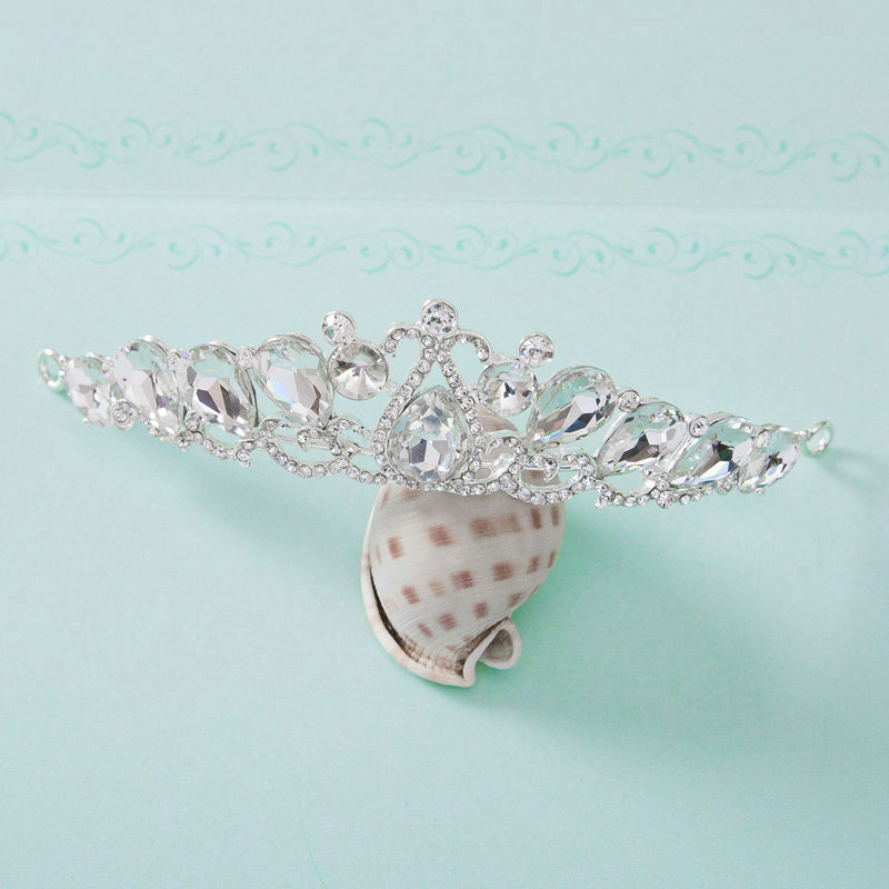 Fashion Wedding Jewelry Sets Flower Crystal Tiara & Earrings & Bridal Rhinestone Necklace