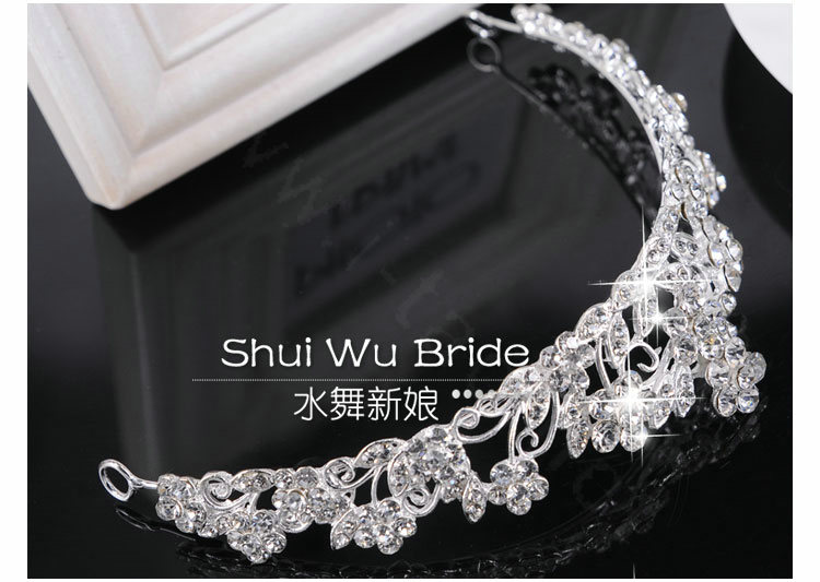 Fashion Wedding Jewelry Sets Hollow Flower Crystal Tiara & Earrings & Bridal Water-drop Necklace