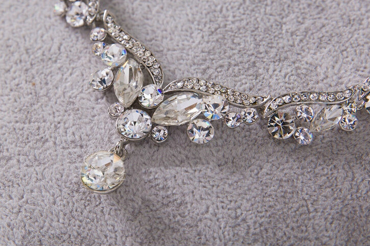 High Quality Fashion Wedding Banquet Jewelry Sets Crystal Stud Earrings & Bridal Necklace