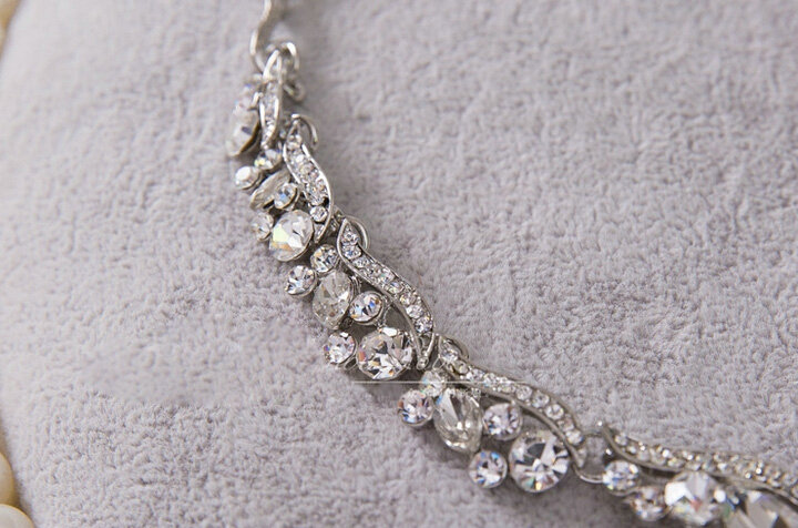 High Quality Fashion Wedding Banquet Jewelry Sets Crystal Stud Earrings & Bridal Necklace