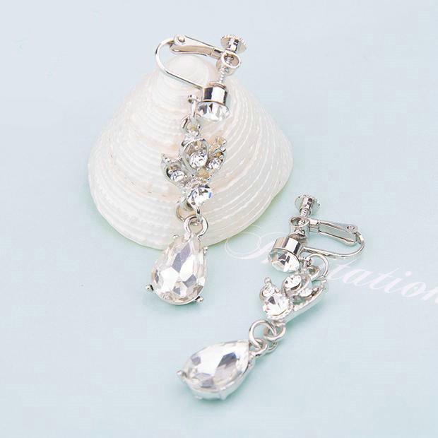 High Quality Fashion Wedding Jewelry Sets Clear Crystal Gemstone Earrings & Bridal Necklace