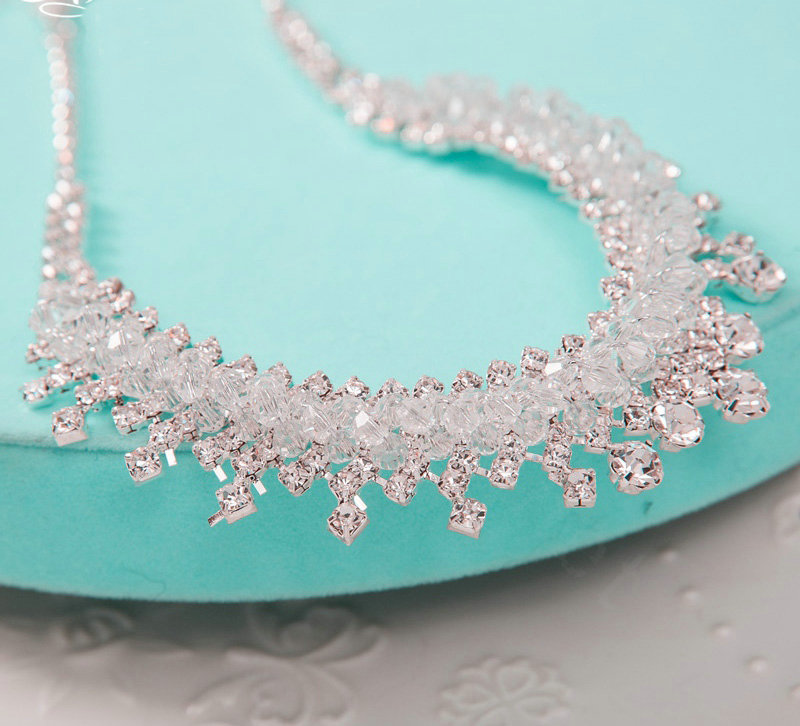 High Quality Fashion Wedding Jewelry Sets Crystal Bead Stud Earrings & Bridal Necklace