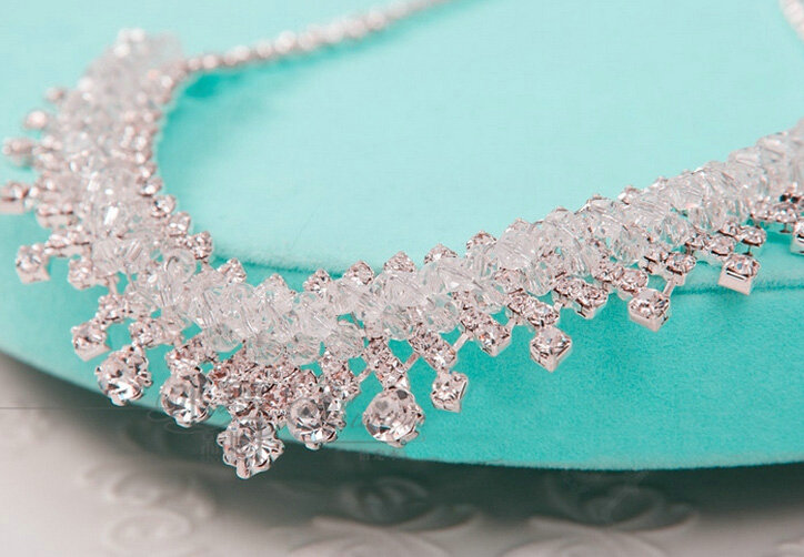 High Quality Fashion Wedding Jewelry Sets Crystal Bead Stud Earrings & Bridal Necklace