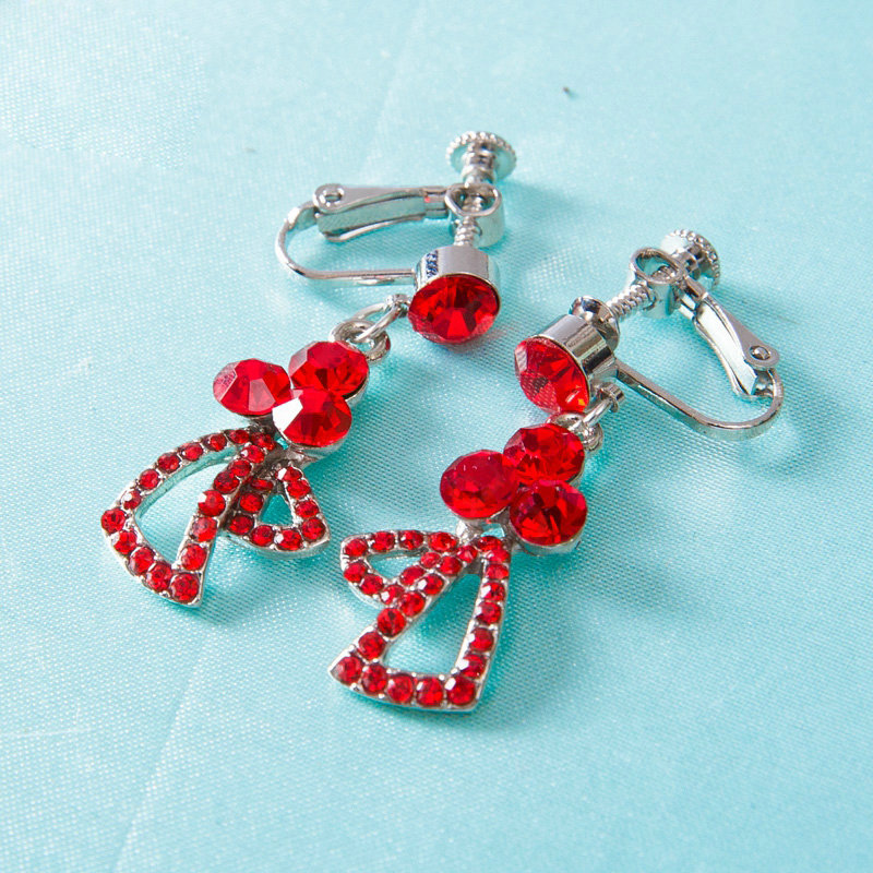 High Quality Fashion Wedding Jewelry Sets Flower Red Crystal Earrings & Bridal Pendant Necklace