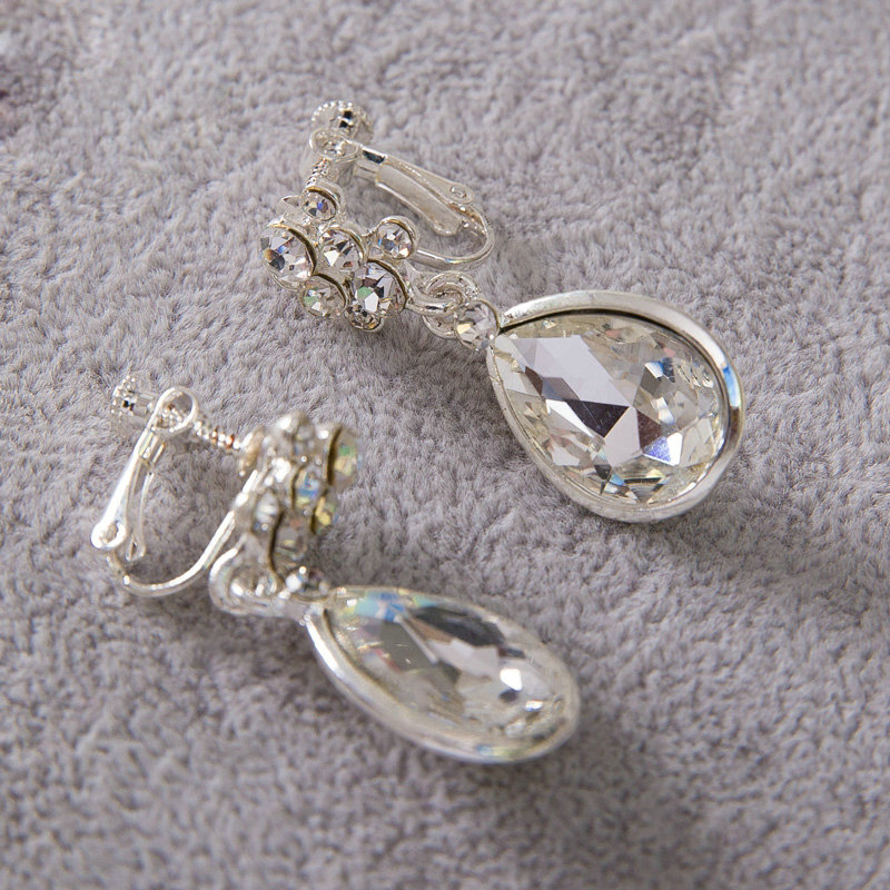 High Quality Fashion Wedding Jewelry Sets Water-drops Bling Crystal Earrings & Bridal Necklace