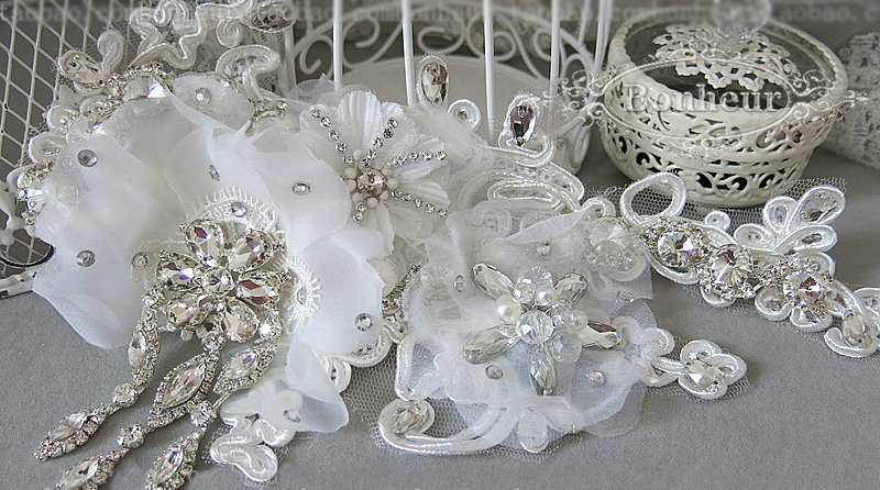 High Quality Tassel Crystal Bridal Hairwear Lace Flower Hair Headband Wedding Hair Accessories